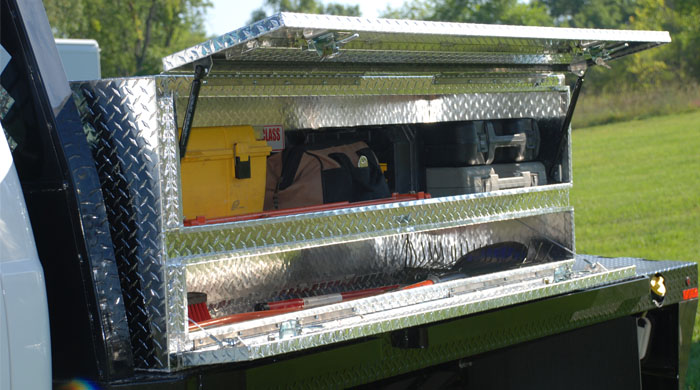 BRUTE, 96"x20"x24" High Capacity Flatbed Contractor TopSider w/Doors, TB400-96D